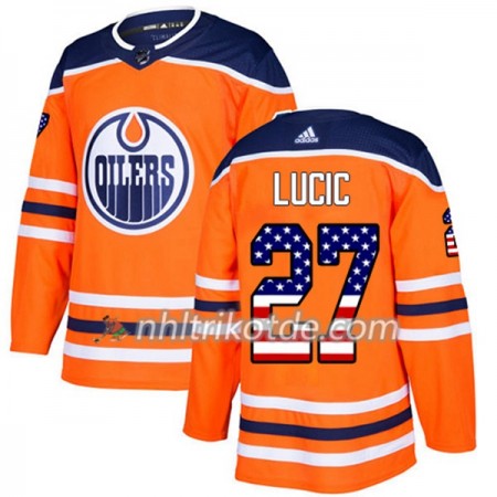 Edmonton Oilers Trikot Milan Lucic 27 Adidas 2017-2018 Orange USA Flag Fashion Authentic - Herren